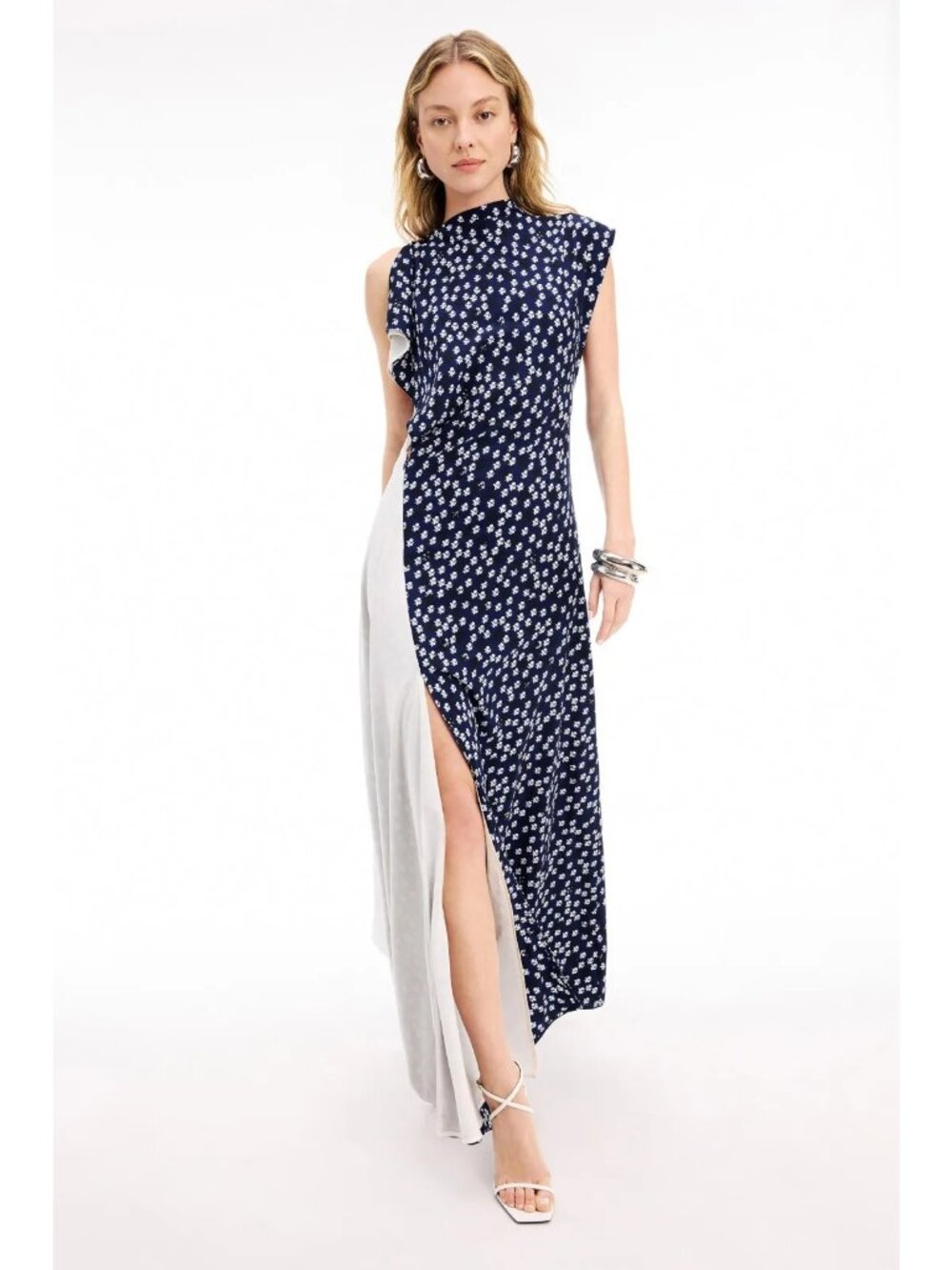 R-80. Proenza Schouler Devyn Floral Draped Maxi Dress